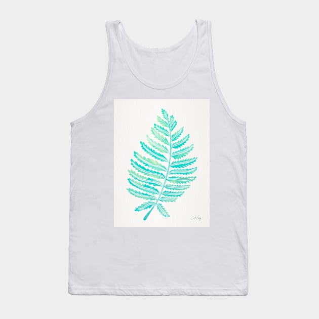 fern leaf turquoise Tank Top by CatCoq